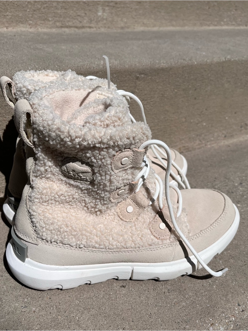 Sorel Kids Sherpa Lace-Up Boot - Cream/White